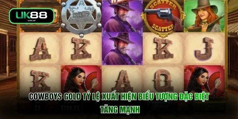 Cowboys Gold - 6.500x Giá Trị Thưởng Tại Miền Tây Hoang Dã 2 Cowboys Gold tỷ lệ xuất hiện biểu tượng đặc biệt tăng mạnh
